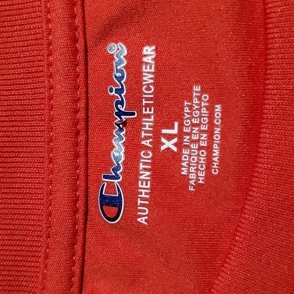 Champion Red Grey Mock Short Sleeve Athletic Top Size XL - Picture 3 of 11